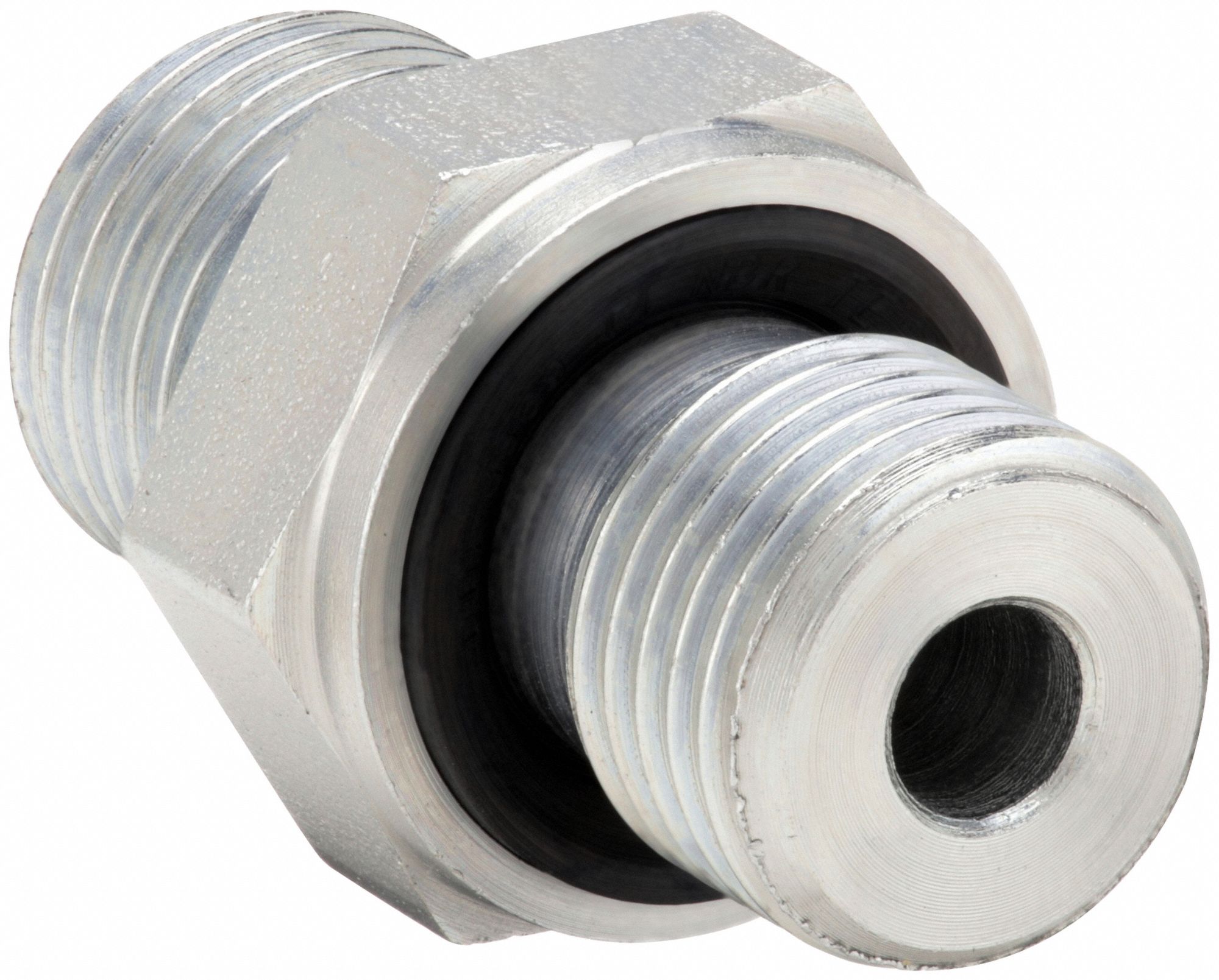 Straight: Steel, 3/8 in x 1/4 in Fitting Pipe Size, Male SAE x Male BSPP, 1 1/4 in Lg