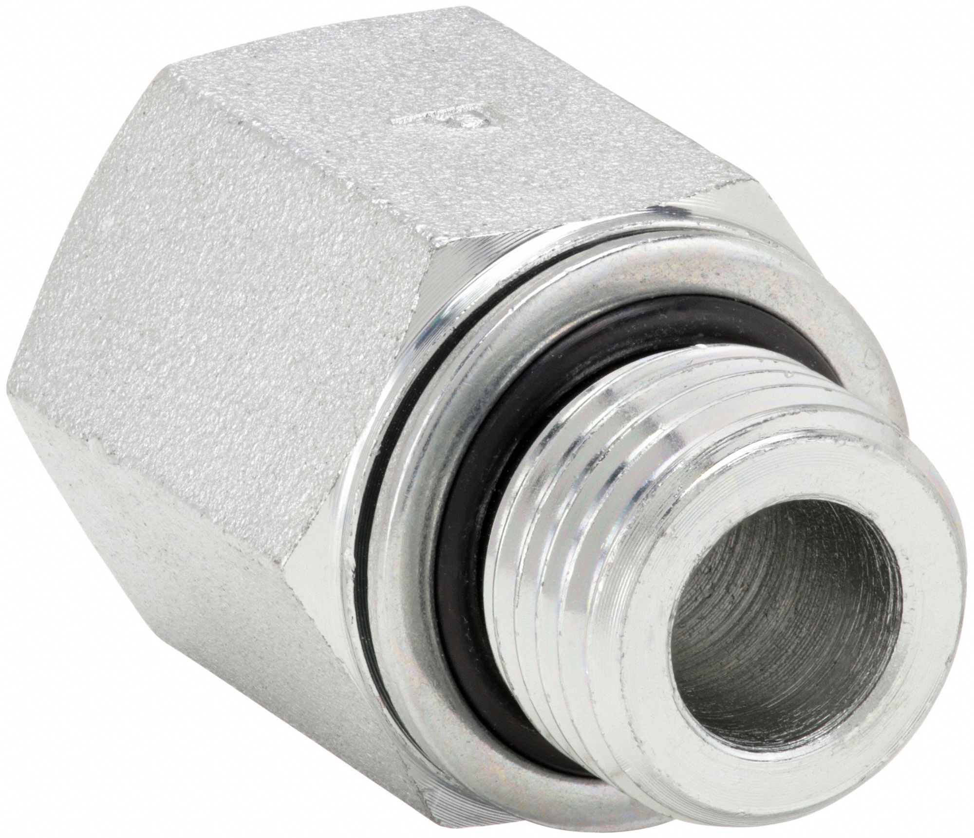 Straight: Steel, 16 mm x 1/2 in Fitting Pipe Size, Male Metric x Female NPTF, 1 9/16 in Lg