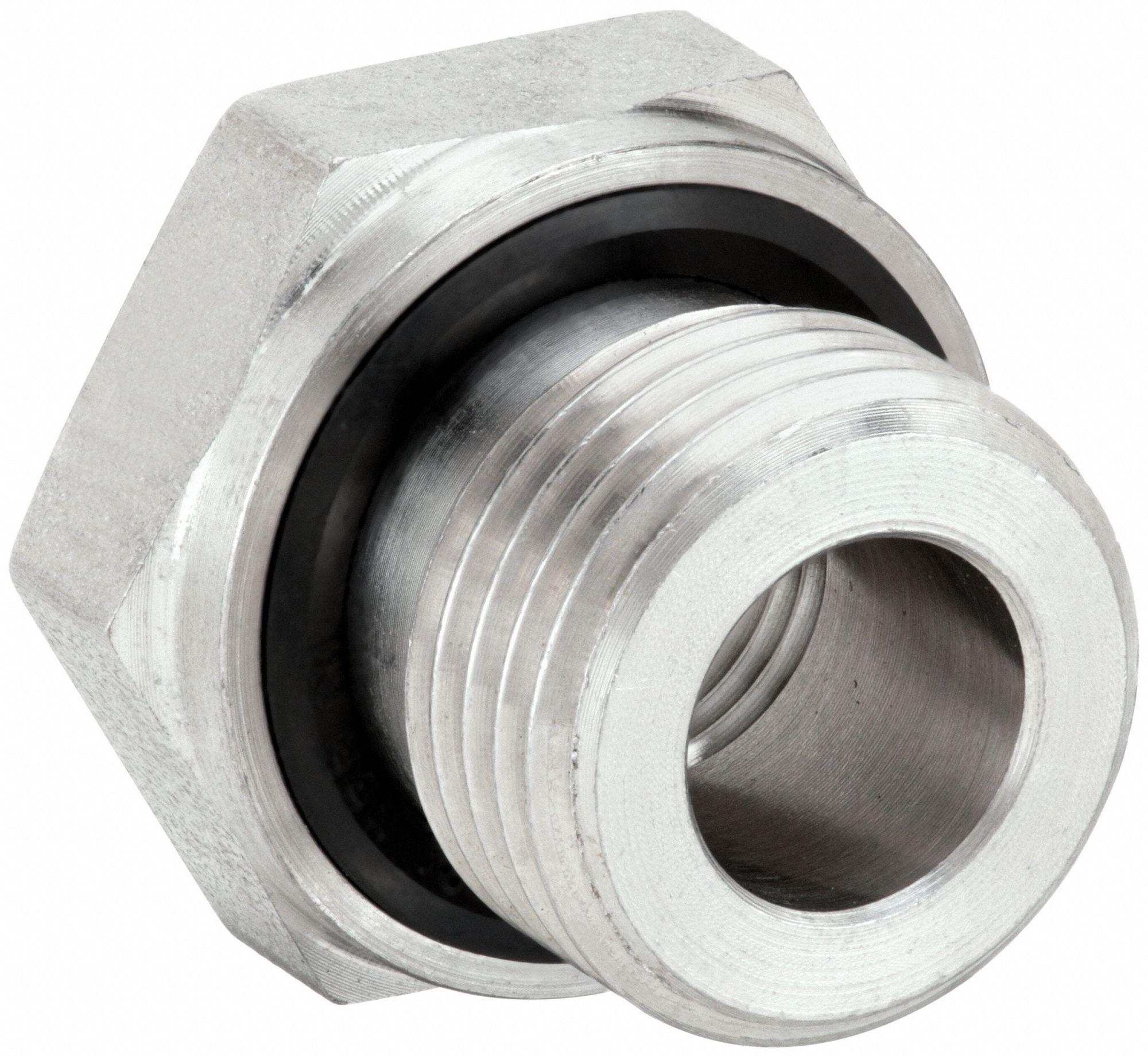 Reducing Adapter: 316 Stainless Steel, 1/2 in x 1/4 in Fitting Pipe Size, Male BSPP x Female BSPP