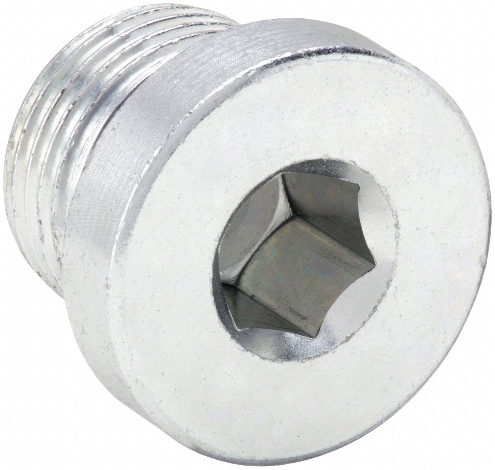 Hollow Hex Plug: Steel, 1/4 in Fitting Pipe Size, Male Metric