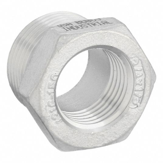 3/4 in x 1/2 in, Male BSPT Threaded x Female BSPT Threaded, Metal Pipe ...