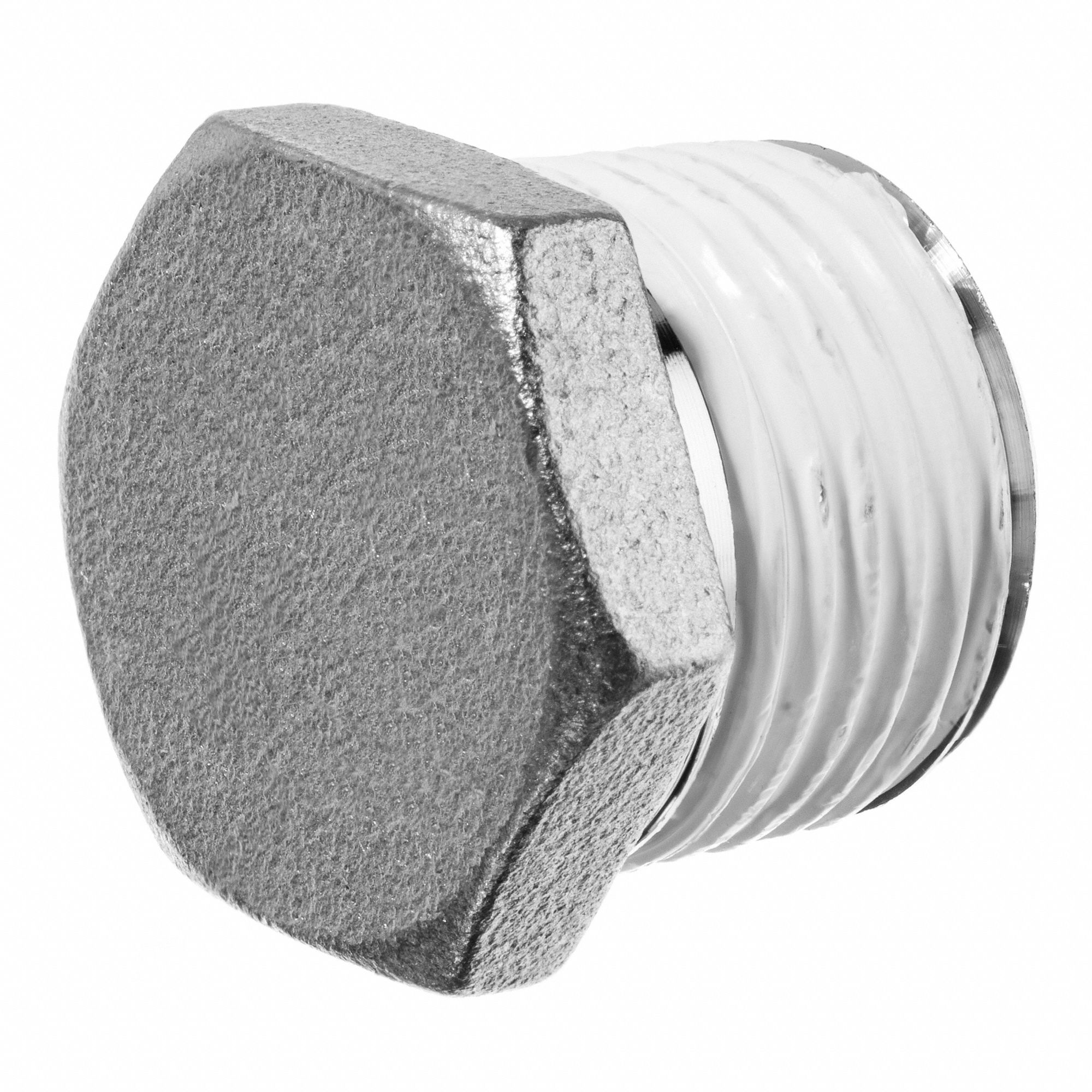 HEX HEAD PLUG W/ SEALANT, MNPT, CLASS 150, ⅜ IN PIPE SIZE, 11/16 IN LENGTH, 304 SS
