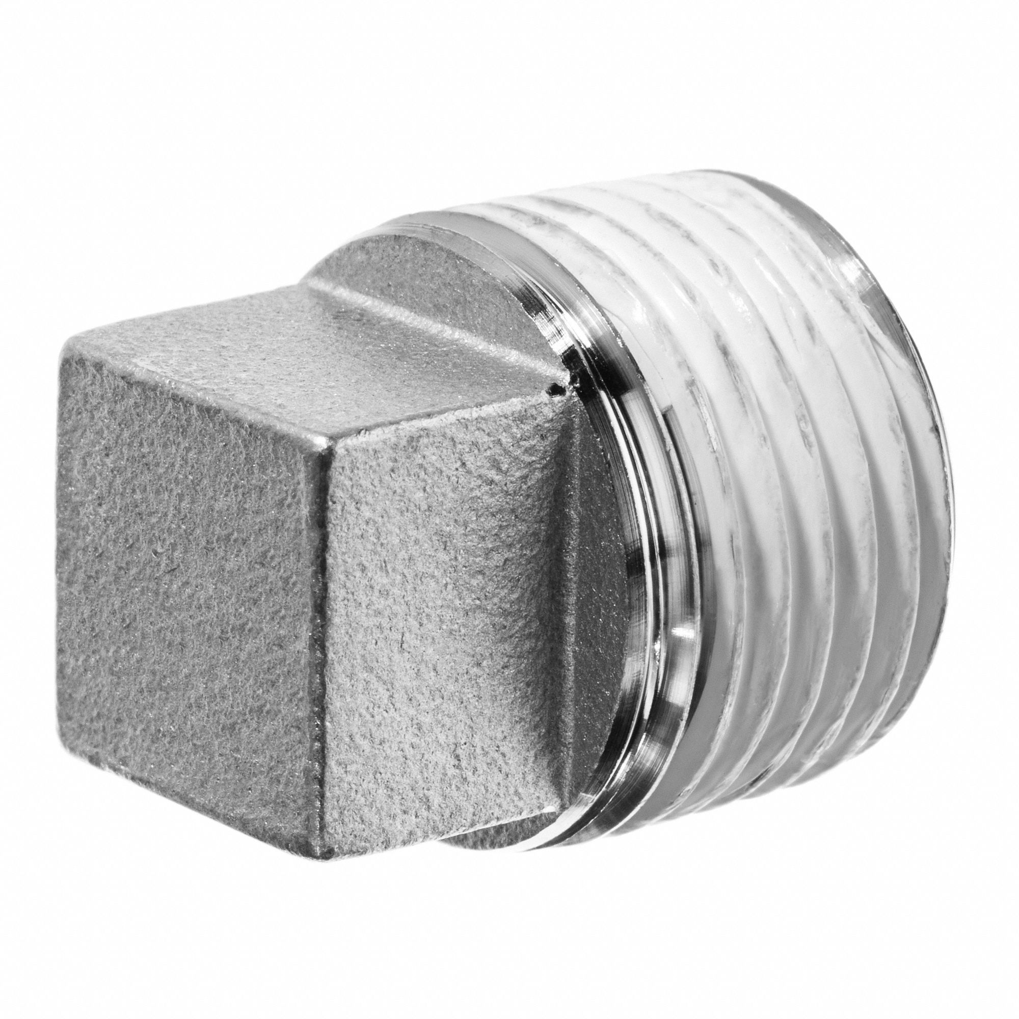 SQUARE HEAD PLUG, MBSPT, CLASS 150, ½ IN PIPE SIZE, 316 STAINLESS STEEL, 150 PSI