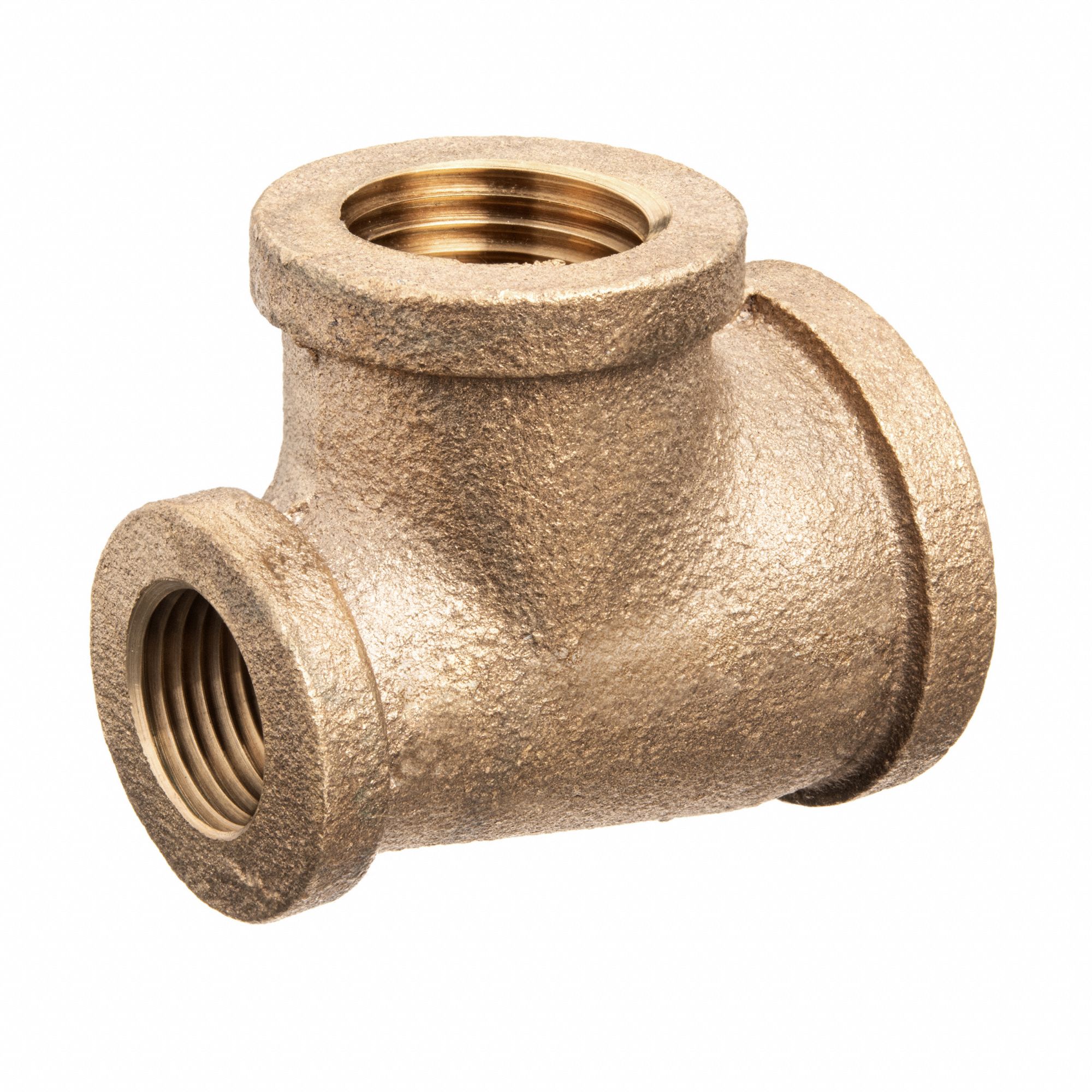 DUAL REDUCING TEE, FNPT, CLASS 125, PIPE SIZE 1 X 3/4 X 1/2 IN, BRASS