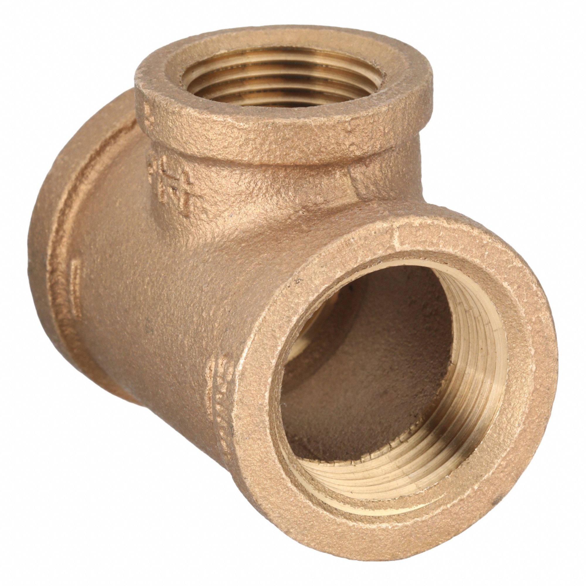 Tee, 1 in x 3/4 in x 1 in, Metal Pipe Tee - 60VP31|ZUSA-PF-10473 - Grainger