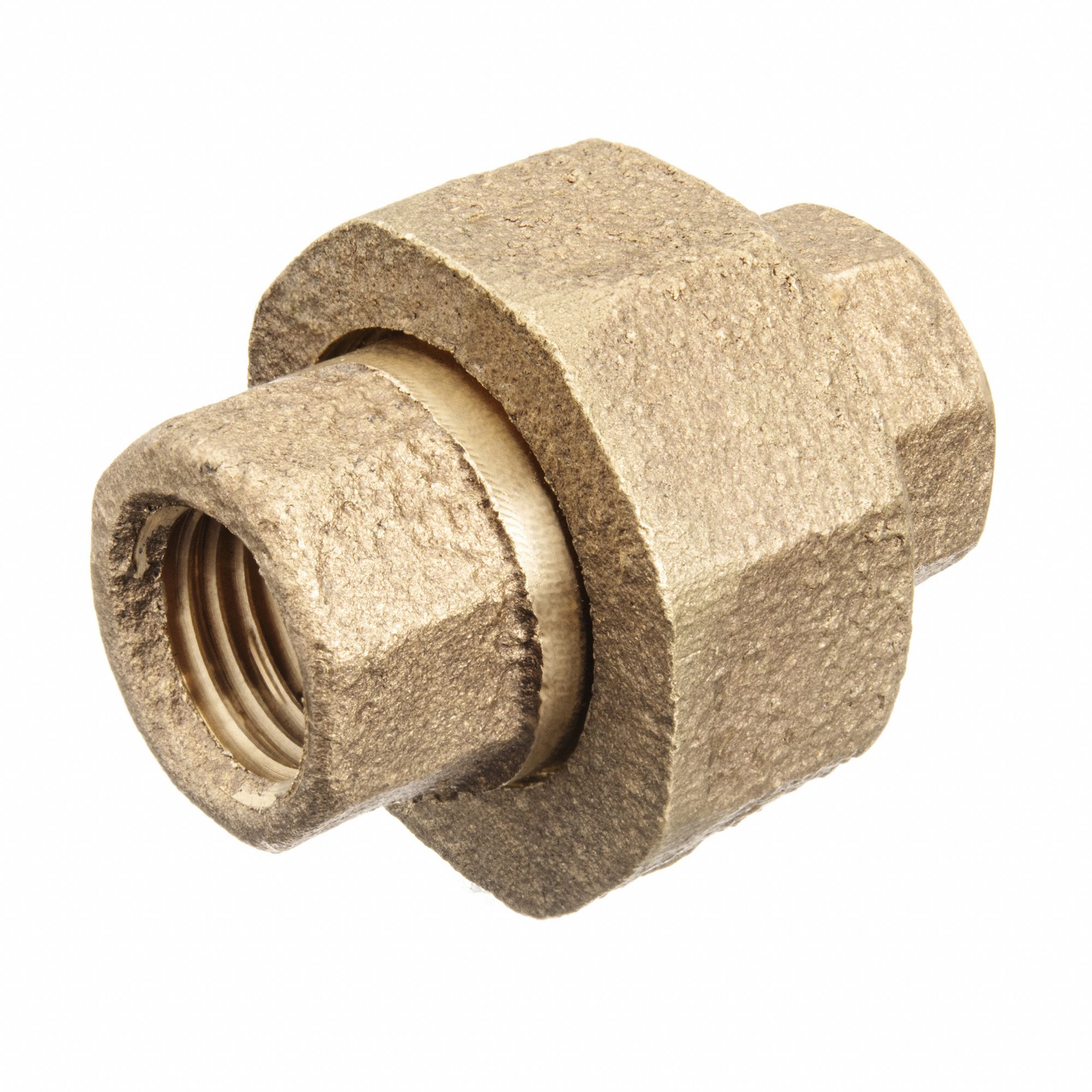 USA SEALING STRAIGHT UNION, FBSPT, CLASS 125, PIPE SIZE 1 1/2 IN, BRASS -  Metal Pipe Fittings - USSZUSA-PF10215