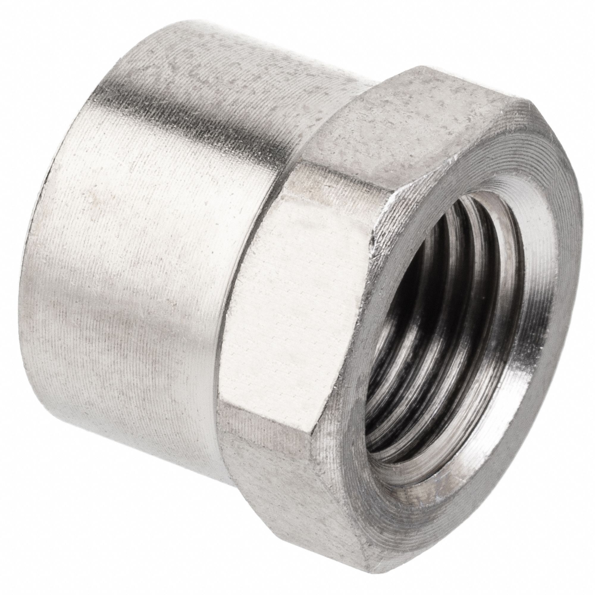 ROUND CAP, NICKEL-PLATED BRASS, ¼ IN FITTING PIPE SIZE, FEMALE NPTF, CLASS 1000, ⅝ IN OVERALL L