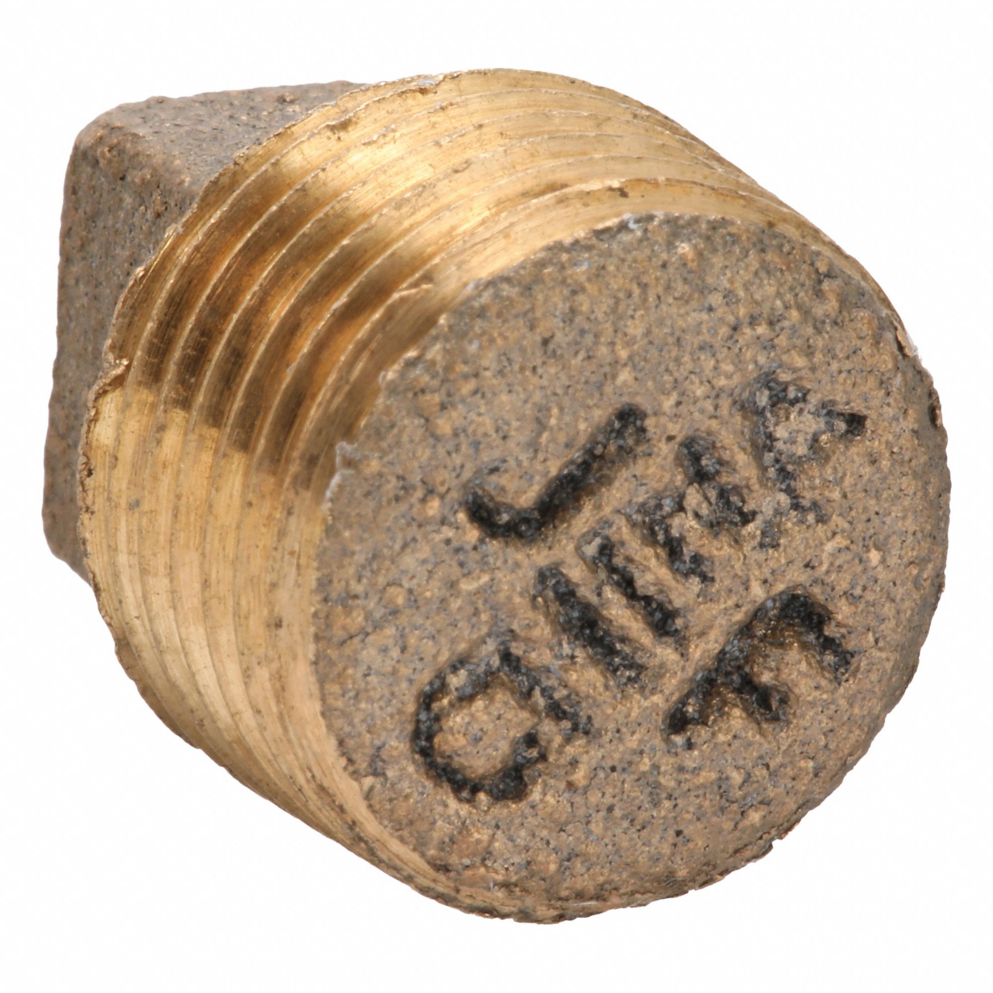 Square Head Plug: Brass, 3/8 in Fitting Pipe Size, Male NPT, Class 125, 11/16 in Overall Lg