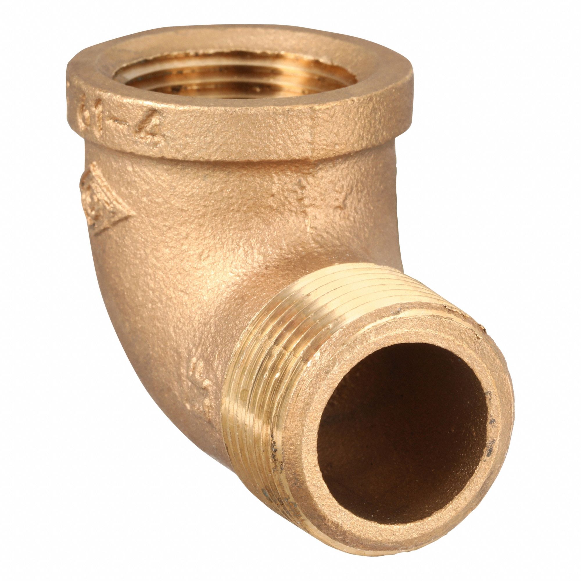90° Street Elbow: Brass, 1 in x 1 in Fitting Pipe Size, Female NPT x Male NPT, Class 125