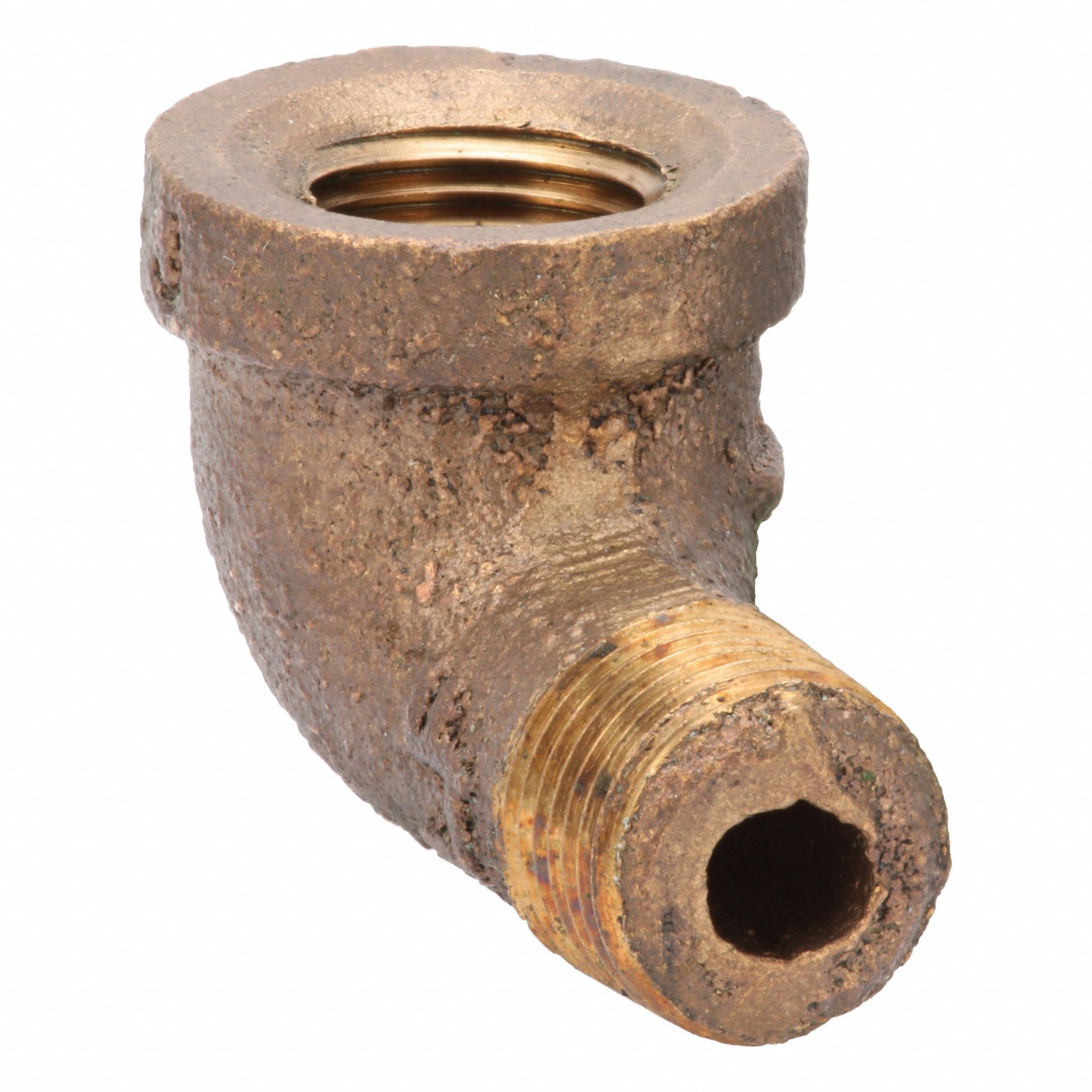 90° Street Elbow: Brass, 1/8 in x 1/8 in Fitting Pipe Size, Female NPT x Male NPT, Class 125