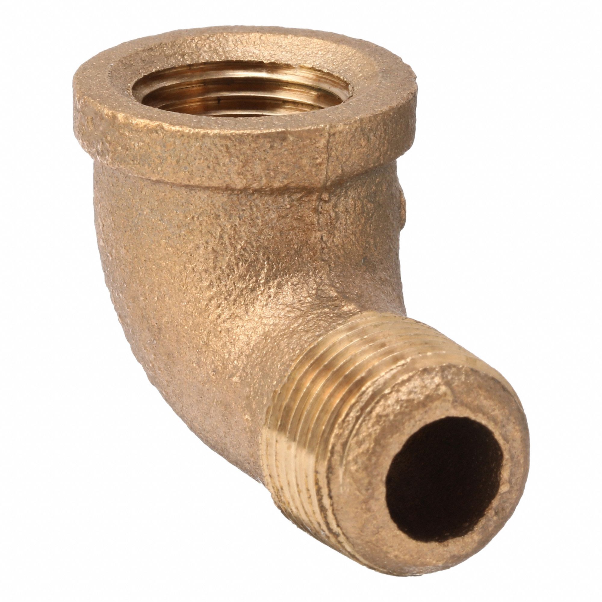 90° Street Elbow: Brass, 3/8 in x 3/8 in Fitting Pipe Size, Female NPT x Male NPT, Class 125