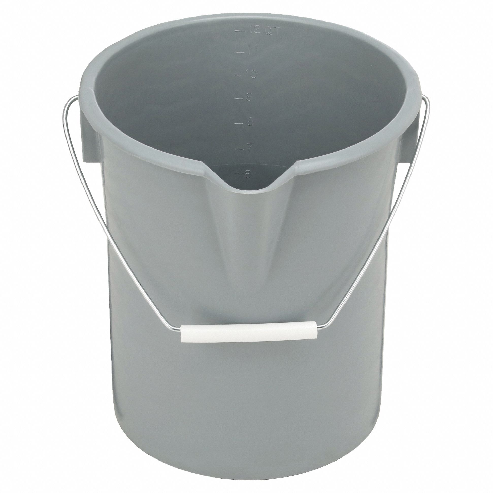 Bucket: 3 gal Capacity, 12 1/4 in Overall Wd, 9 1/4 in Overall Ht, Polyethylene, Graduated
