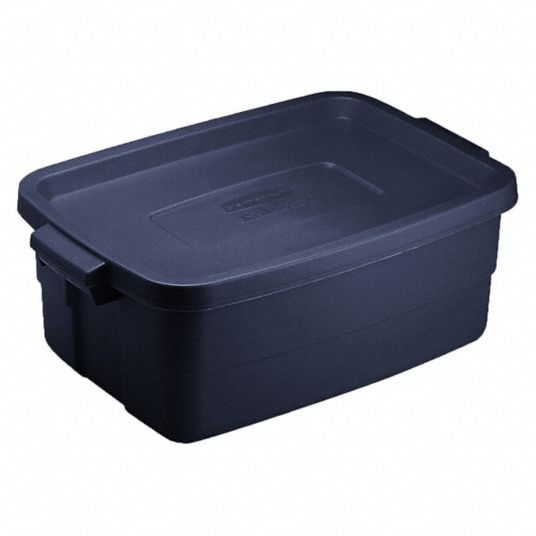 Rubbermaid Storage Tote, Clear, Plastic, 13 3/8 in L, 13 3/8 in W, 5 1/2 in  H, 3.75 gal Volume Capacity RMCC160000