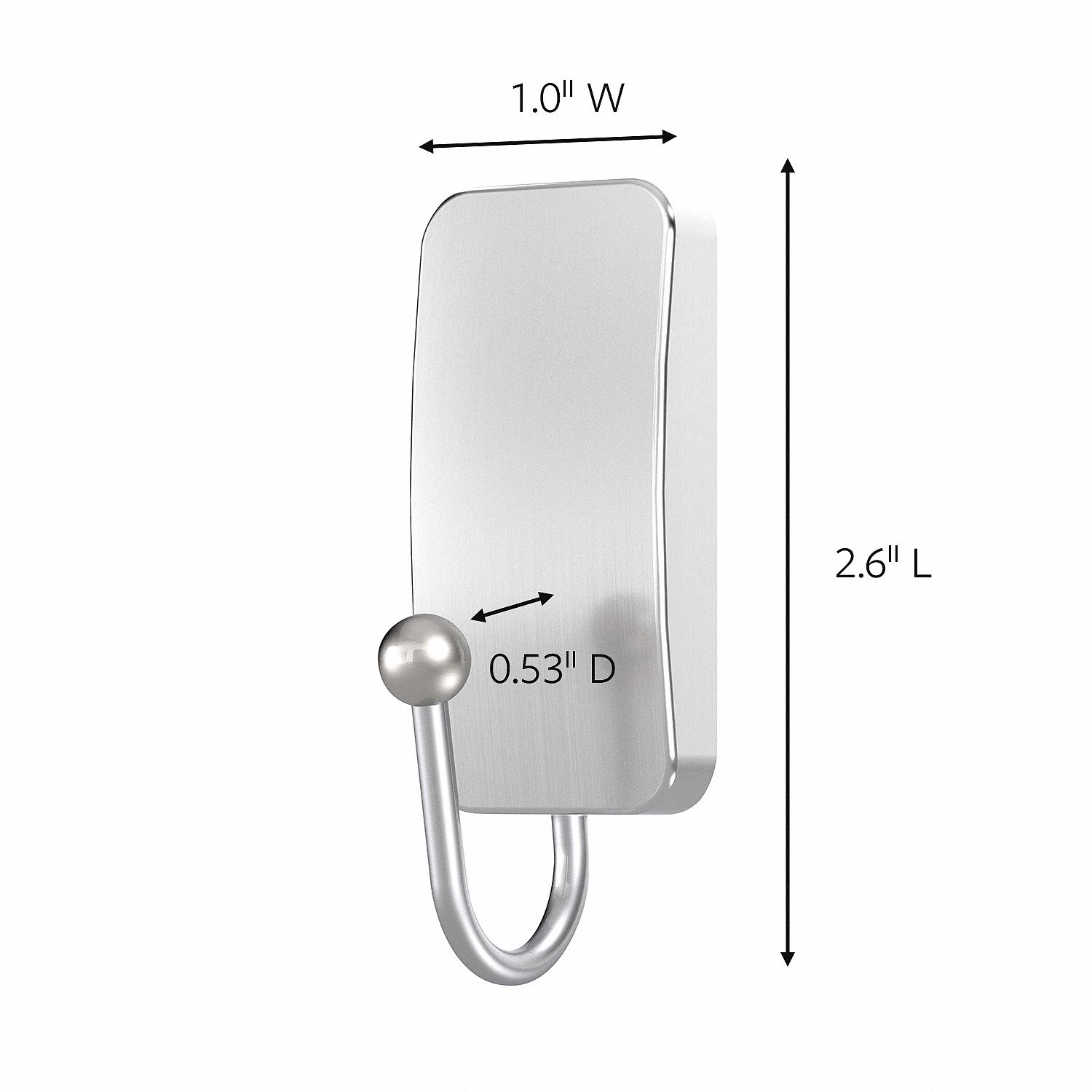 COMMAND Command(TM) Bath Small Hook: 3 Hooks, Metal, Satin - 60WA15 ...