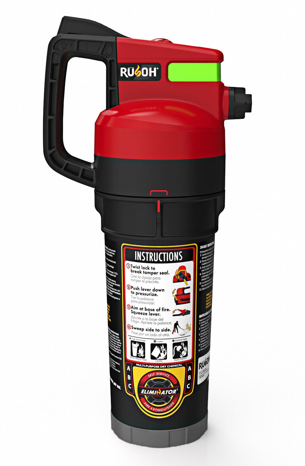 Fire Extinguisher: Monoammonium Phosphate, ABC, 2.5 lb Capacity, 1A:10B:C, Pressure Transfer