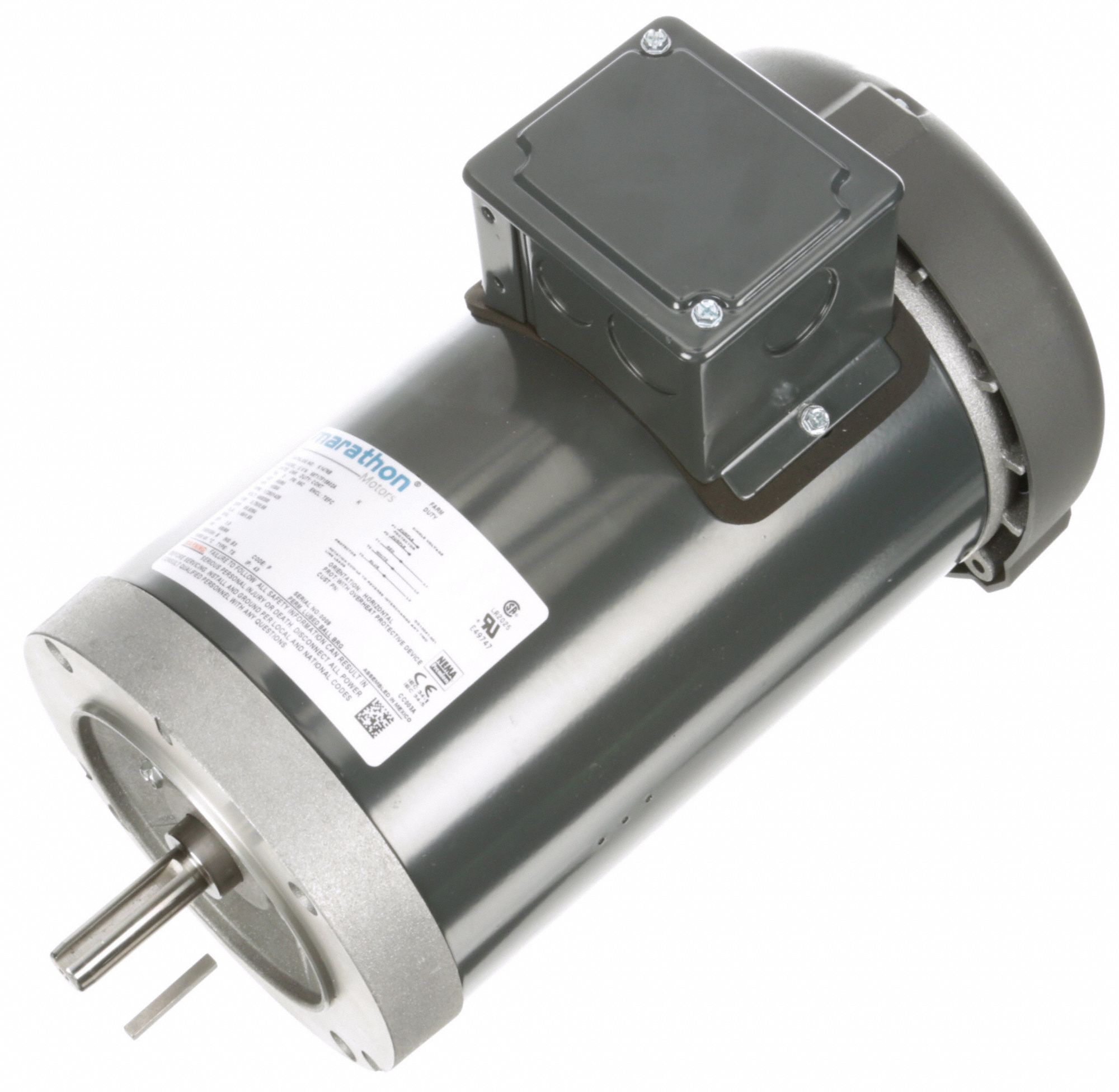 FARM DUTY MOTOR, 1,1, 725 NAMEPLATE RPM, 460 V AC, 56C, AUTO, 1 MOTOR SERVICE FACTOR