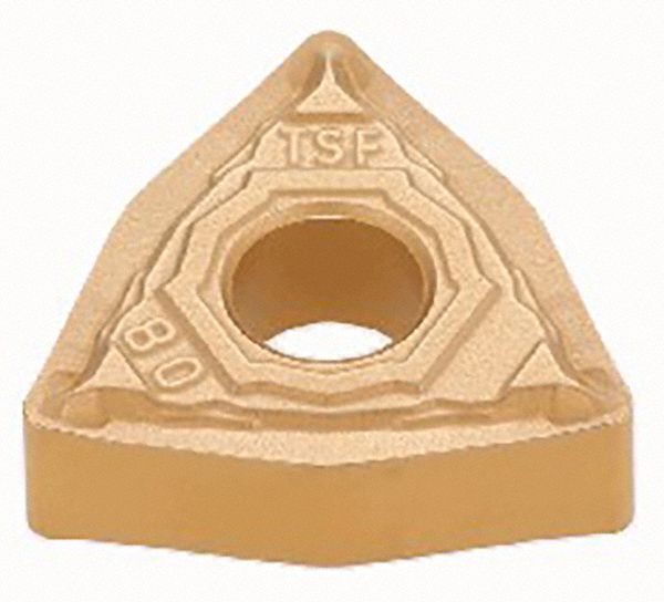 Trigon Turning Insert: 1/2 in Inscribed Circle, Neutral, 4.76 mm Thick, TSF Chip-Breaker