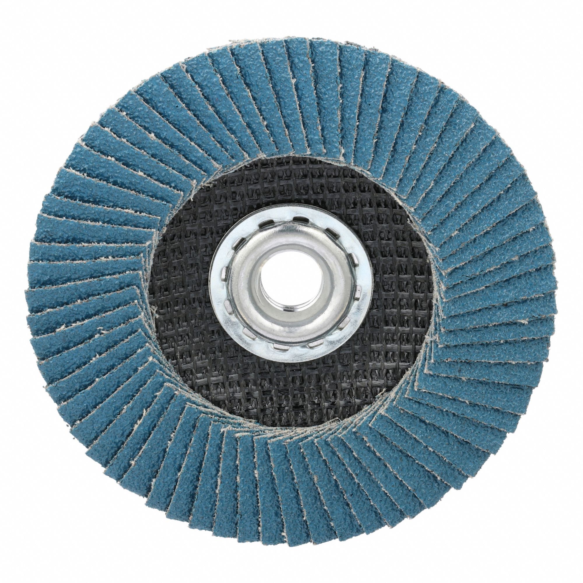 Flap Disc: Type 27, 4-1/2" x 5/8"-11, Zirconia Alumina, 40 Grit, Fiberglass Bk