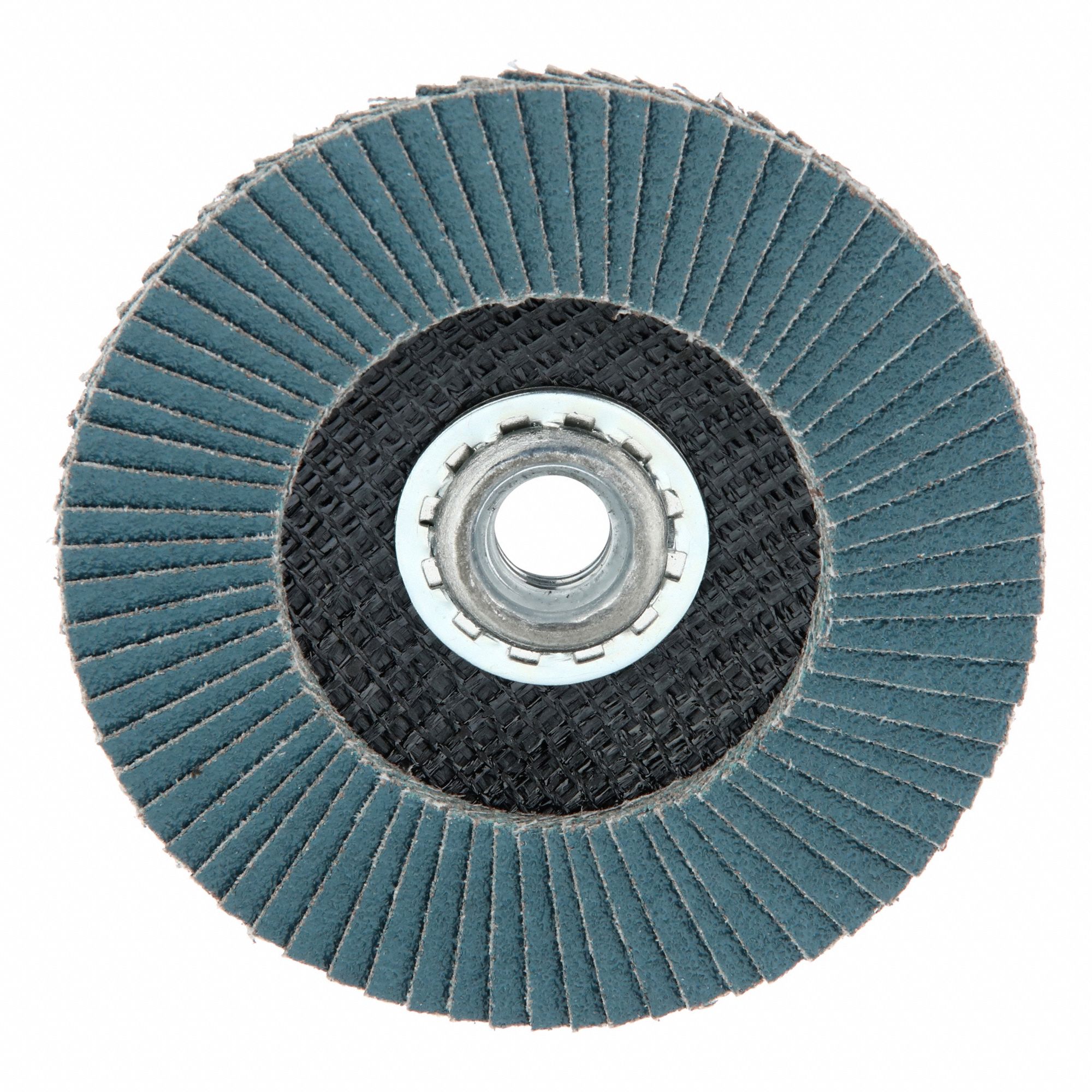 Flap Disc: Type 27, 4-1/2" x 5/8"-11, Zirconia Alumina, 60 Grit, Fiberglass Bk