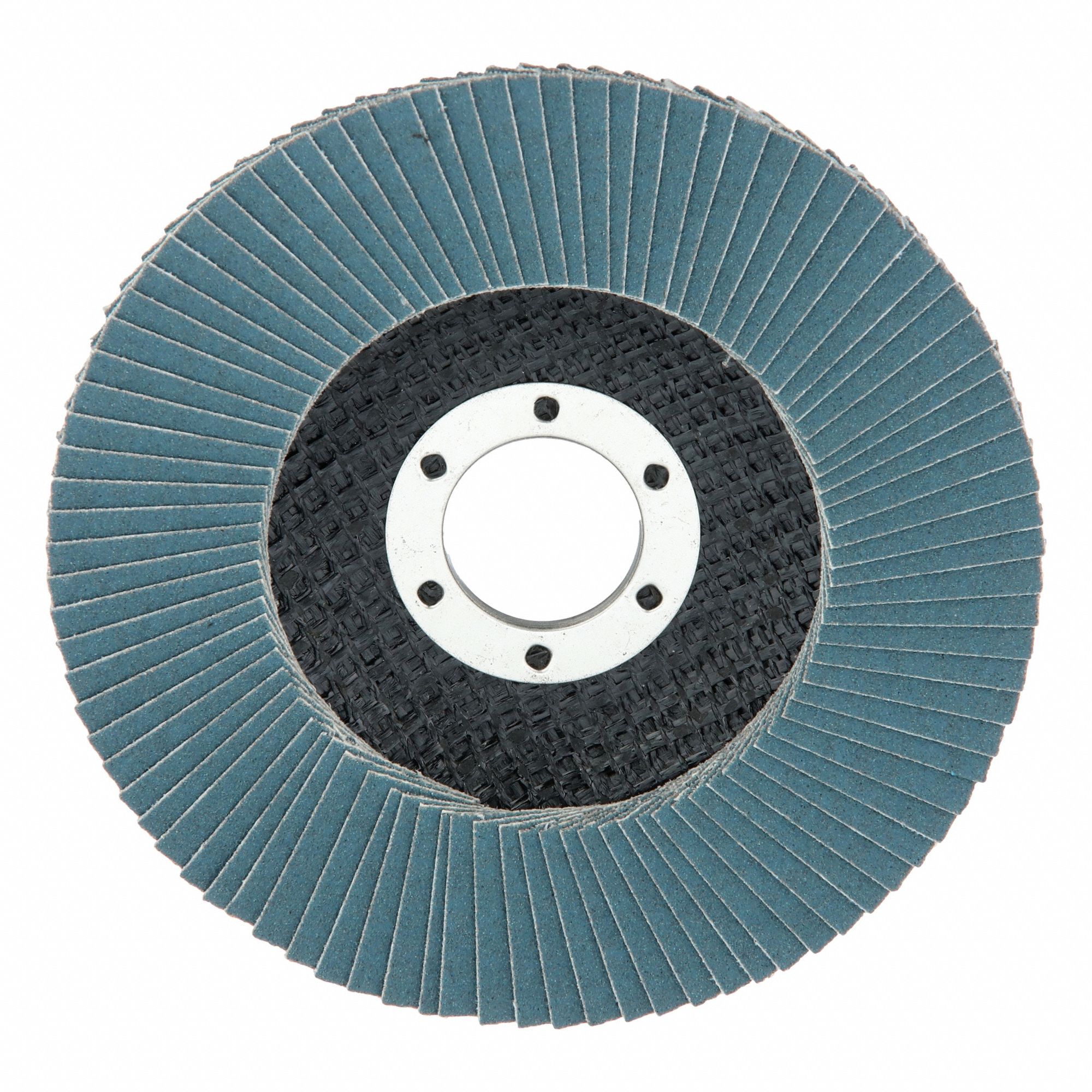 Flap Disc: Type 27, 4-1/2" x 7/8", Zirconia Alumina, 120 Grit, Fiberglass Bk, XC1176