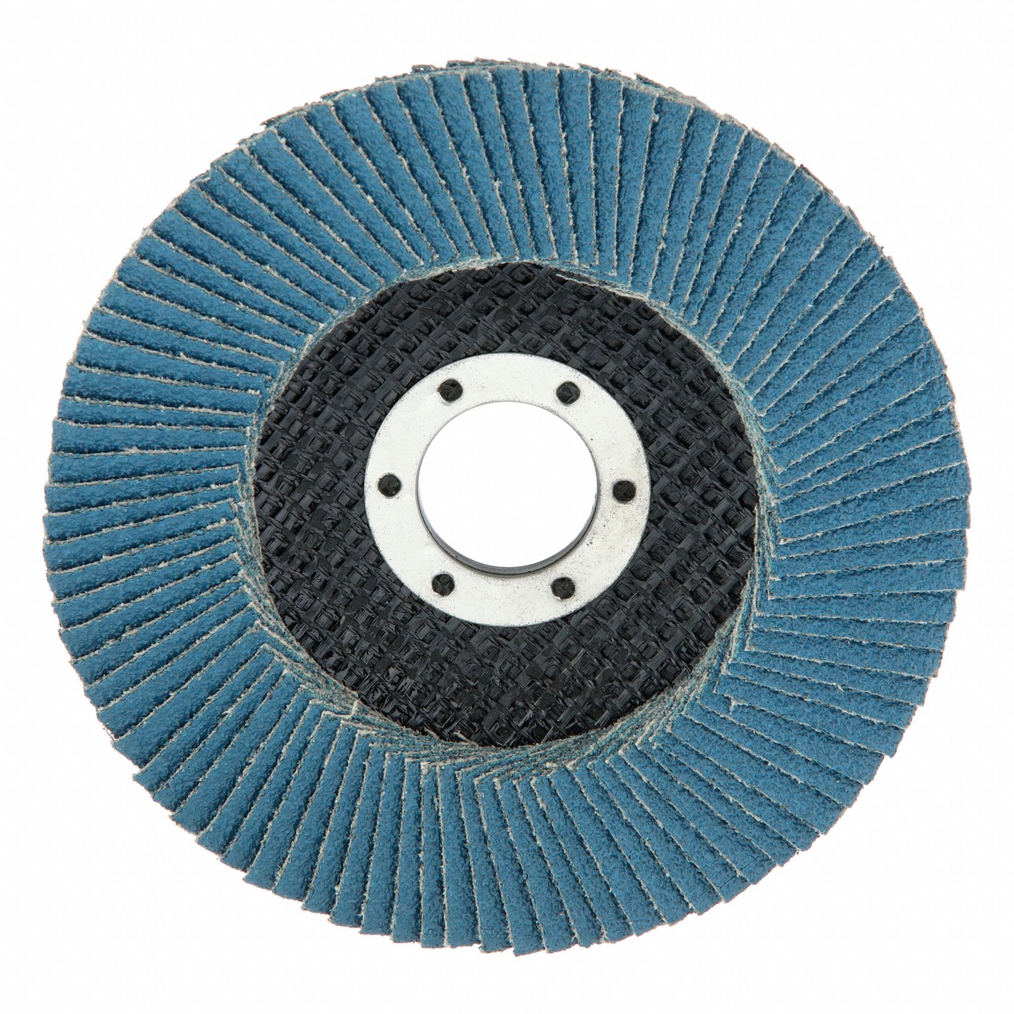 Flap Disc: Type 27, 4-1/2" x 7/8", Zirconia Alumina, 60 Grit, Fiberglass Bk, XC1176