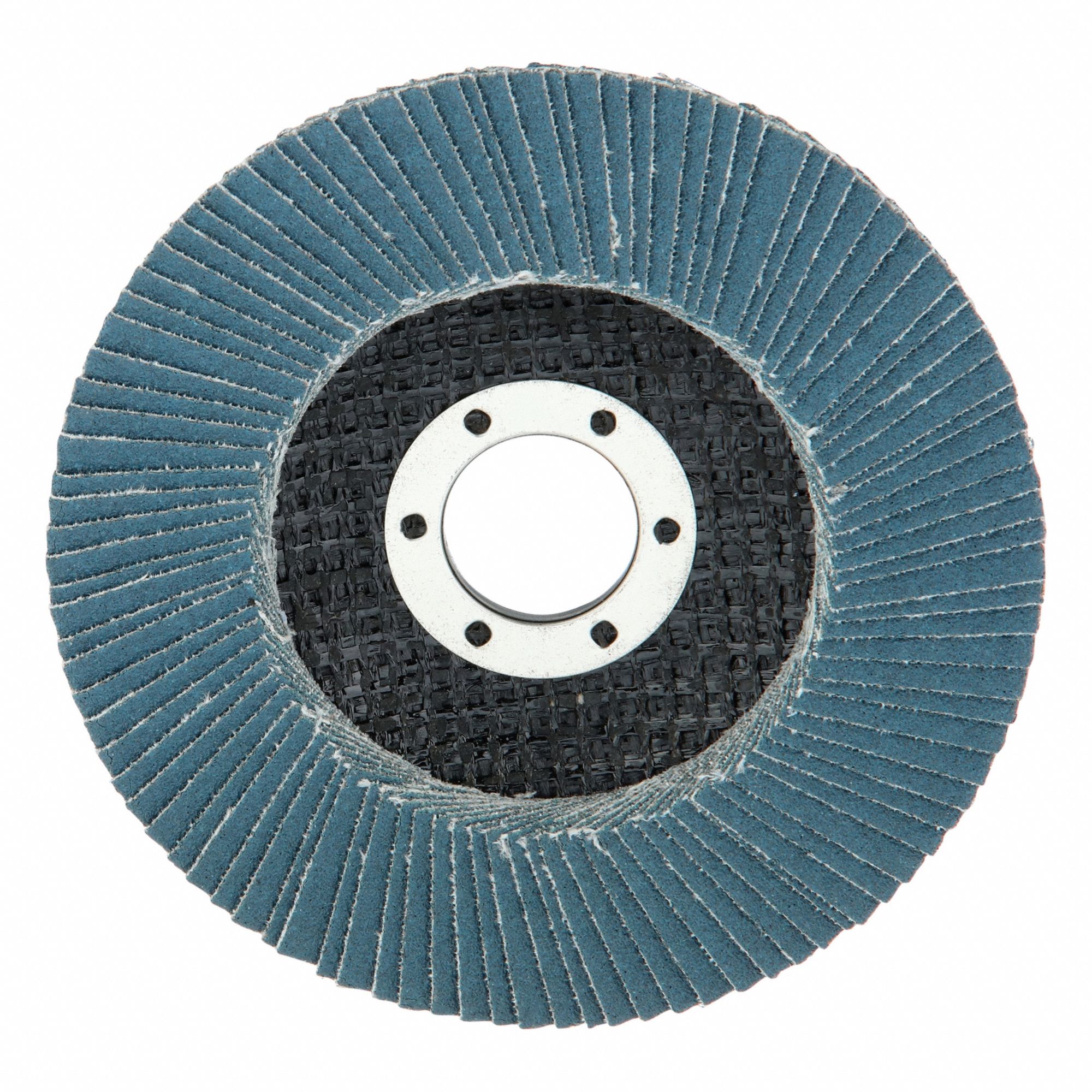 Flap Disc: Type 27, 4-1/2" x 7/8", Zirconia Alumina, 80 Grit, Fiberglass Bk, XC1176