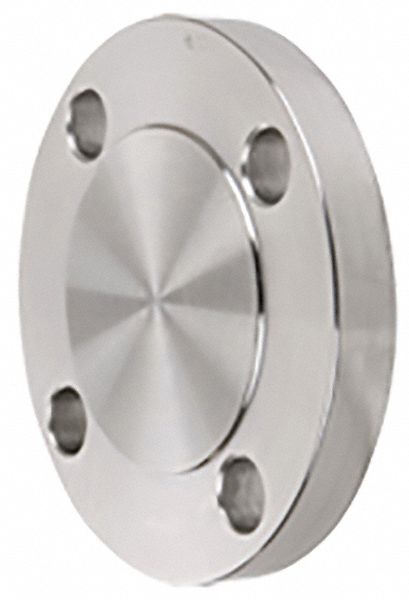Pipe Flange: Blind Flange, 316/316L Stainless Steel, 1 1/2 in Pipe Size, 5 in Flange Outside Dia