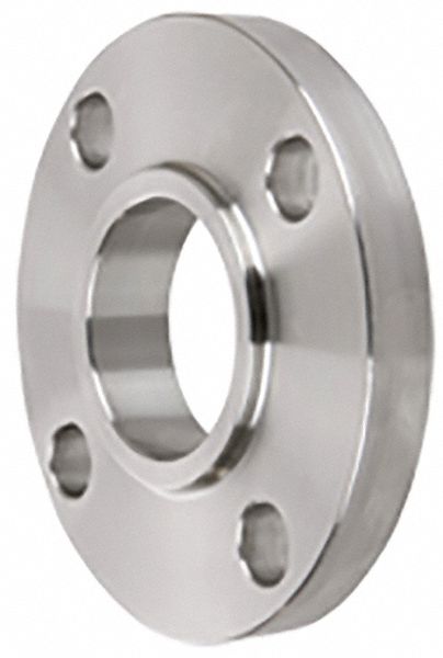 Pipe Flange: Flange, 316/316L Stainless Steel, 1 1/2 in Pipe Size, 5 in Flange Outside Dia