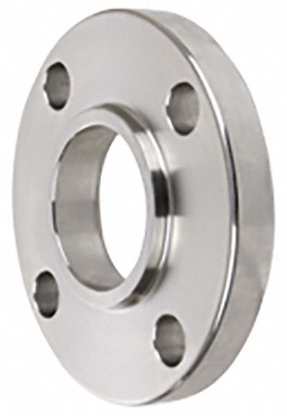 Pipe Flange: Slip-On Flange, 316/316L Stainless Steel, 1 1/2 in Pipe Size, 5 in Flange Outside Dia