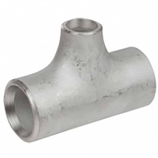 Reducing Tee: 304 Stainless Steel, 2 in x 2 in x 1 in Fitting Pipe Size,  Reducing Tee