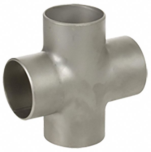 Cross: 316 Stainless Steel, 1 1/2 in x 1 1/2 in x 1 1/2 in x 1 1/2 in Fitting Pipe Size