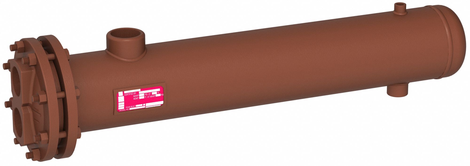 Steam to Water Heat Exchanger: 800, 000 BtuH Water Heat Dissipation, 82 gpm, Copper Tube