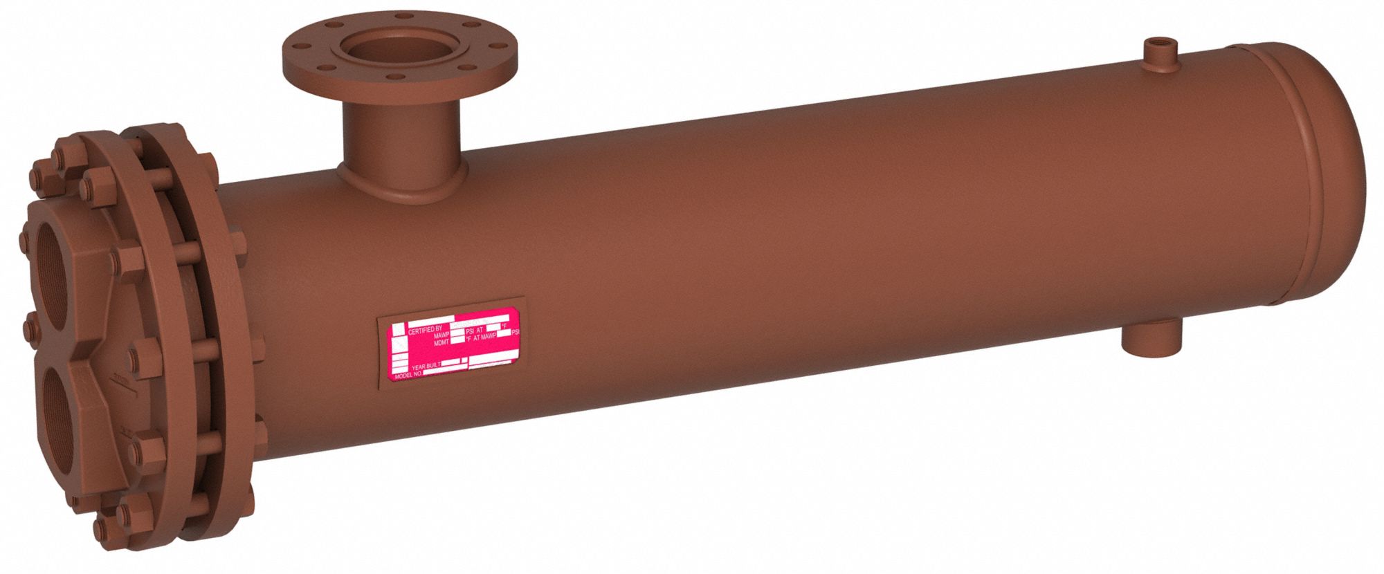 Steam to Water Heat Exchanger: 1, 414, 000 BtuH Water Heat Dissipation, 145 gpm, Copper Tube