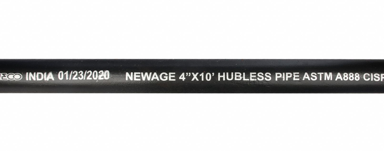 PIPE, CAST IRON, 2 IN NOMINAL PIPE SIZE, 10 FT L, UNTHREADED, MALE NPS X MALE NPS, SEAMLESS
