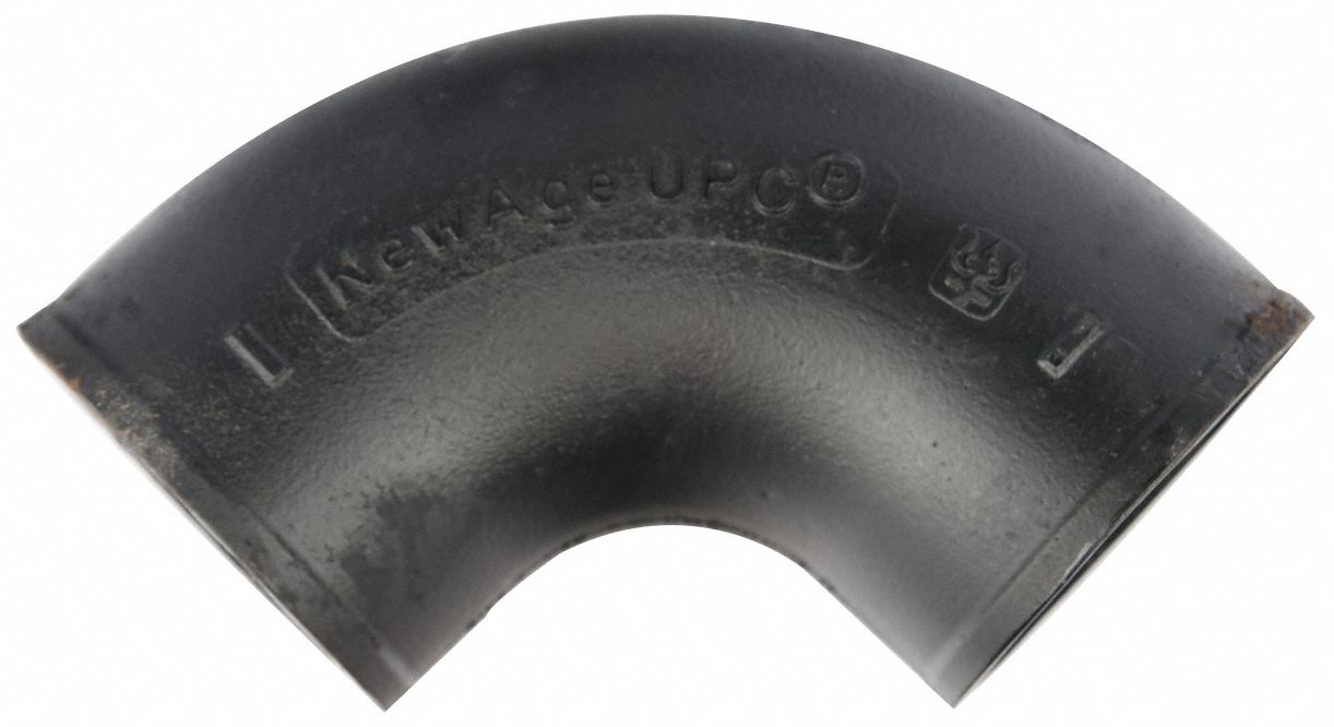 90° Bend: Cast Iron, 1 1/2 in x 1 1/2 in Fitting Pipe Size, Socket x Socket, 4 3/4 in Overall Lg