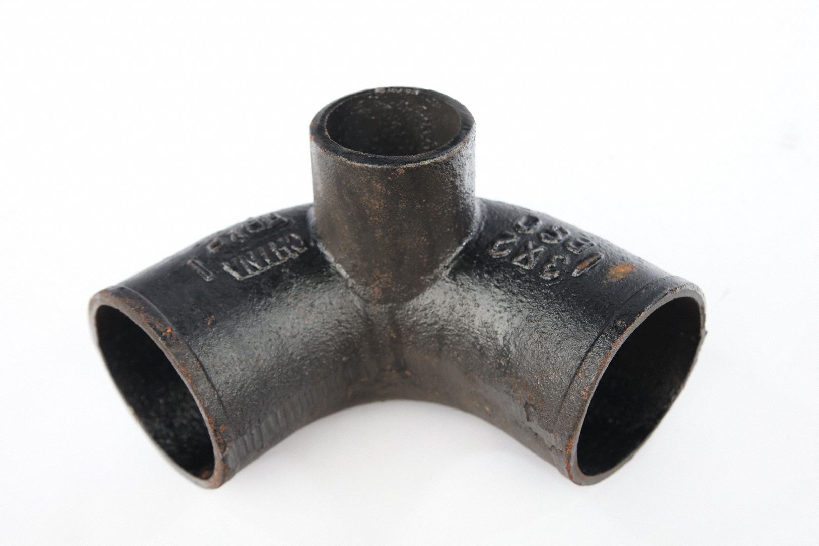 Bend with Side Opening: Cast Iron, 3 in x 3 in x 2 in Fitting Pipe Size, Socket x Socket x Socket