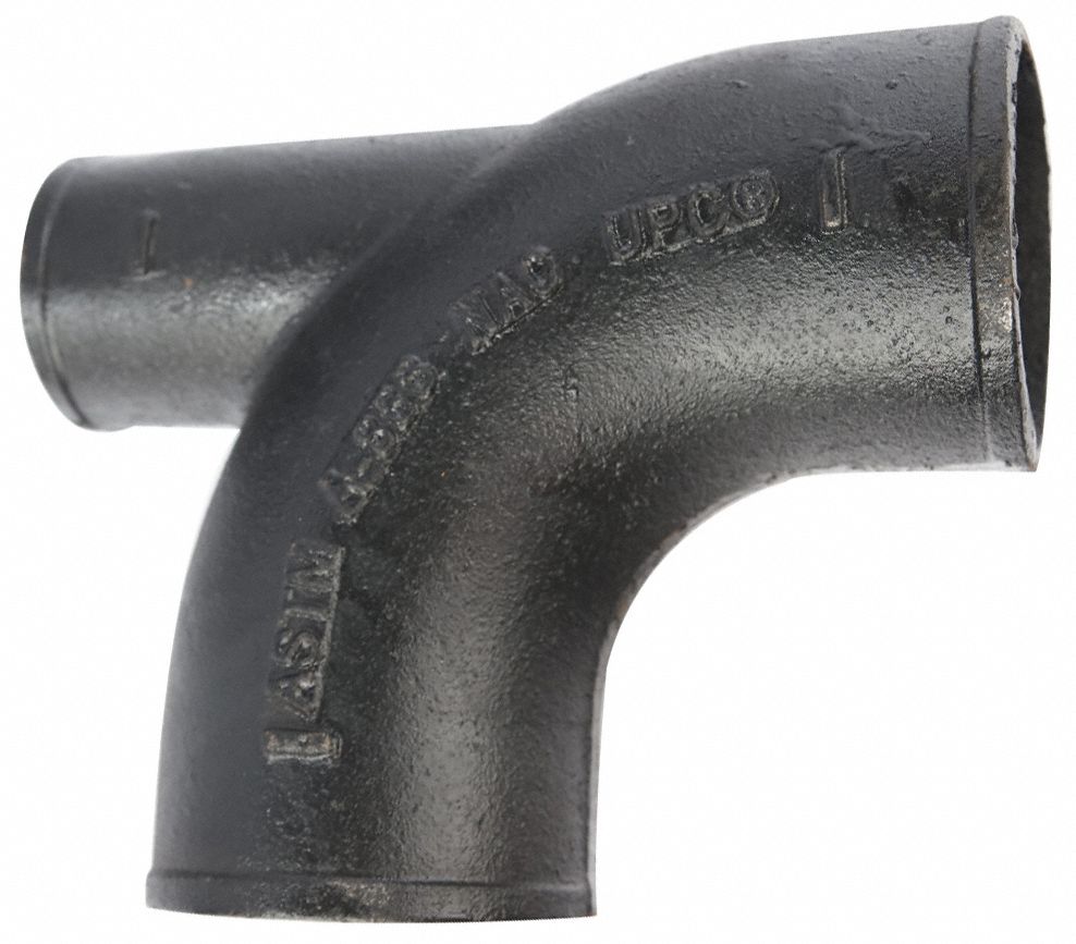 Cast Iron, 3 in x 3 in x 2 in Fitting Pipe Size, Bend with Heel Opening