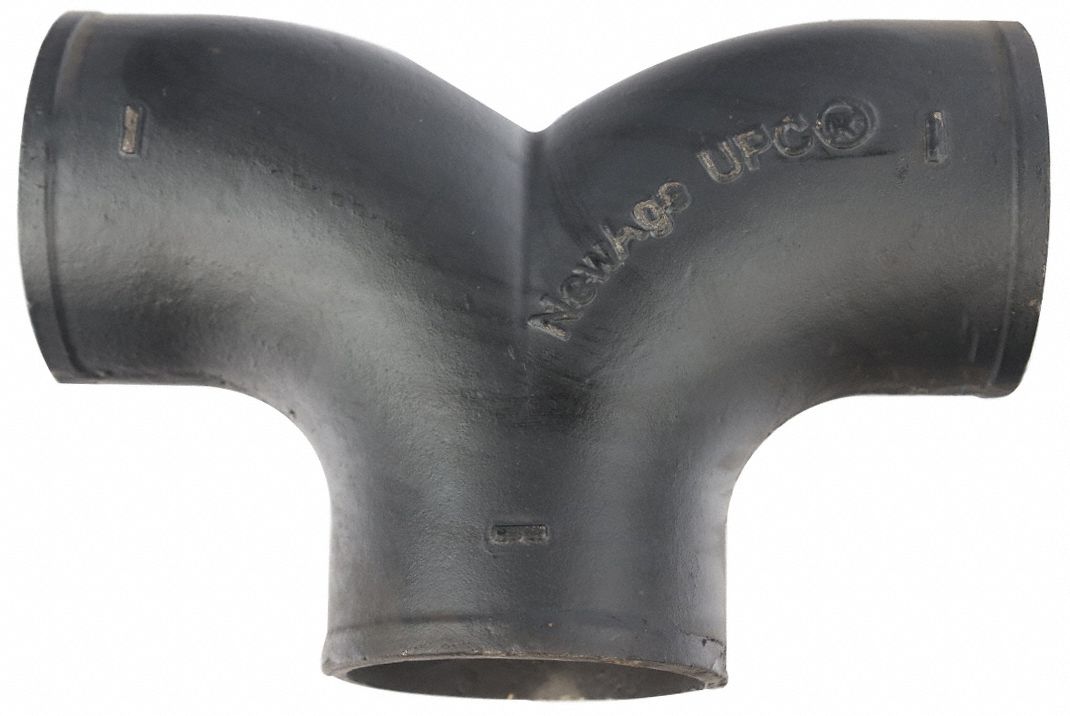 90° Double Bend: Cast Iron, 2 in x 2 in x 2 in Fitting Pipe Size, Socket x Socket x Socket