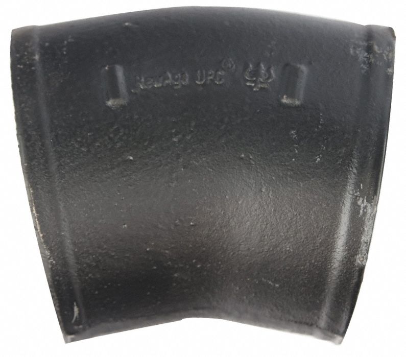 22.5° Bend: Cast Iron, 1 1/2 in x 1 1/2 in Fitting Pipe Size, Socket x Socket, 4 1/4 in Overall Lg