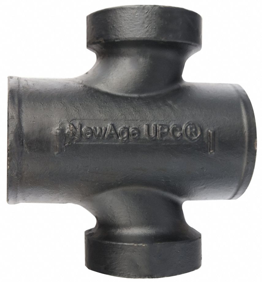 Sanitary Cross: Cast Iron, 2 in x 2 in x 1 1/2 in x 1 1/2 in Fitting Pipe Size, 5 5/8 in Overall Lg