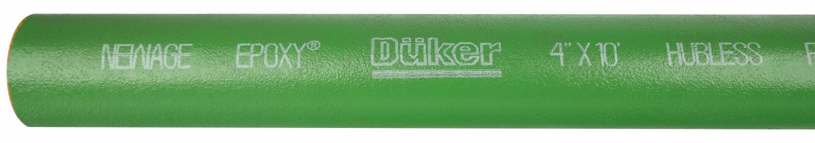 Pipe: Epoxy Coated Cast Iron, 1 1/2 in Nominal Pipe Size, 10 ft Lg, Unthreaded, Male NPS x Male NPS