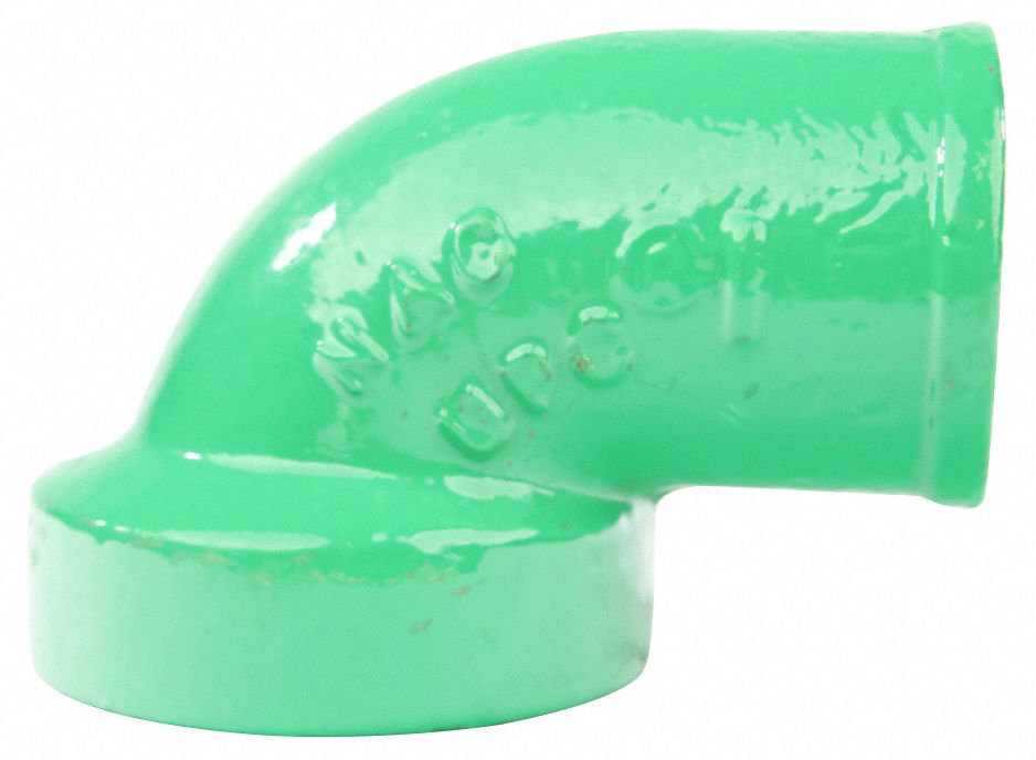 90° Elbow Bend: Cast Iron, 1 1/2 in x 1 1/2 in Fitting Pipe Size, Socket x Socket