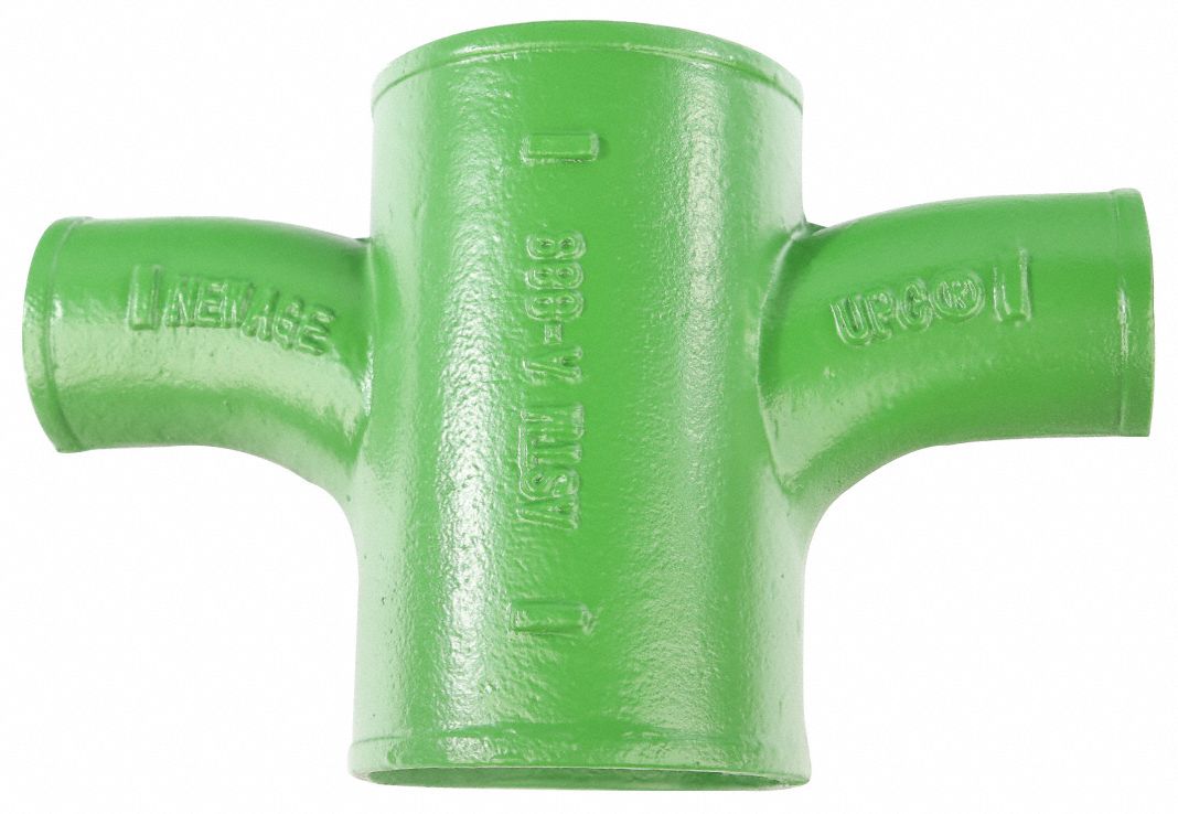 Sanitary Cross: Cast Iron, 1 1/2 in x 1 1/2 in x 1 1/2 in x 1 1/2 in Fitting Pipe Size