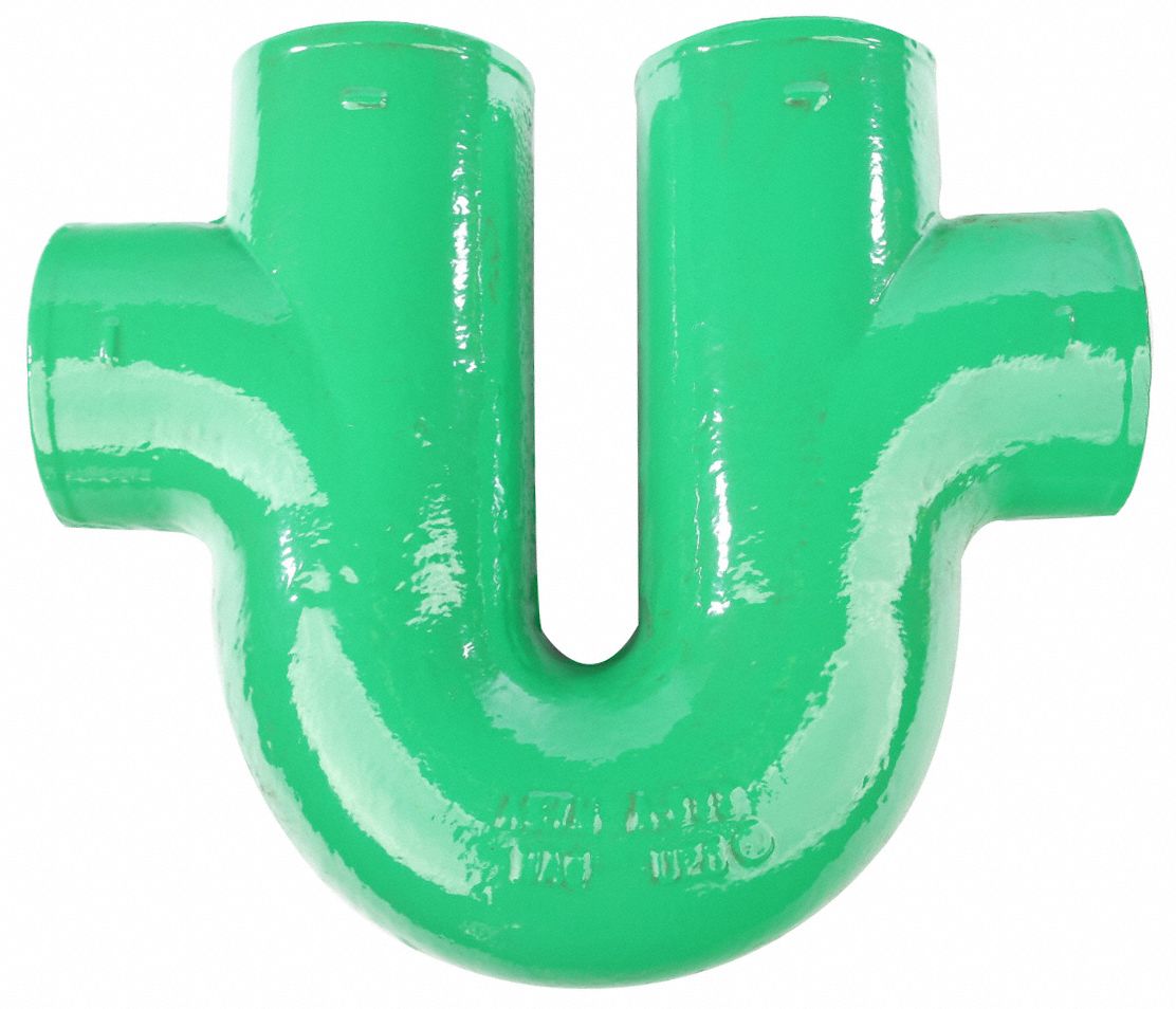 Running Trap: Cast Iron, 4 in x 4 in Fitting Pipe Size, Socket x Socket, 15 in Overall Lg