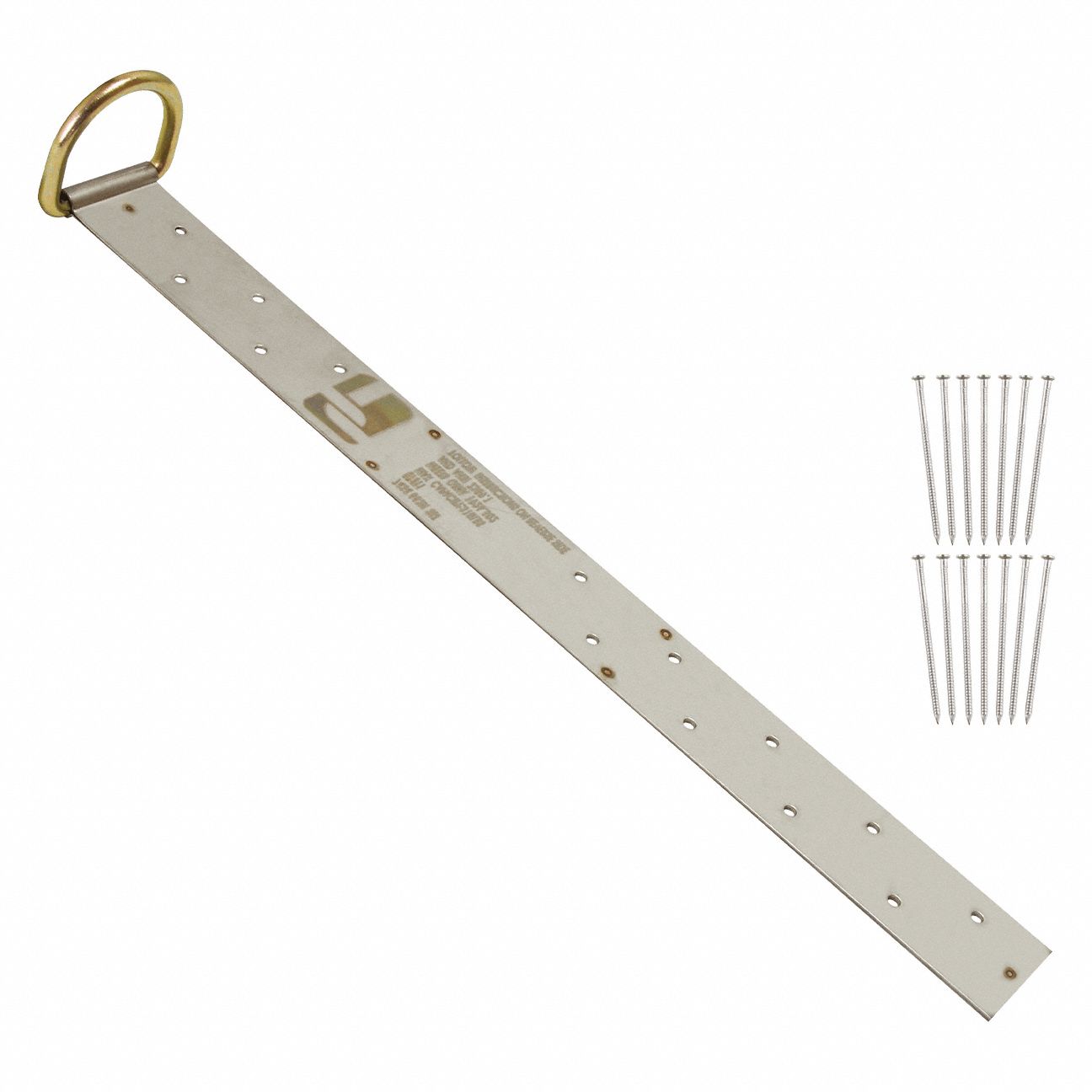 ROOF ANCHOR, 17 IN LONG, 1 3/4 IN, SILVER, 5000 LBS TENSILE