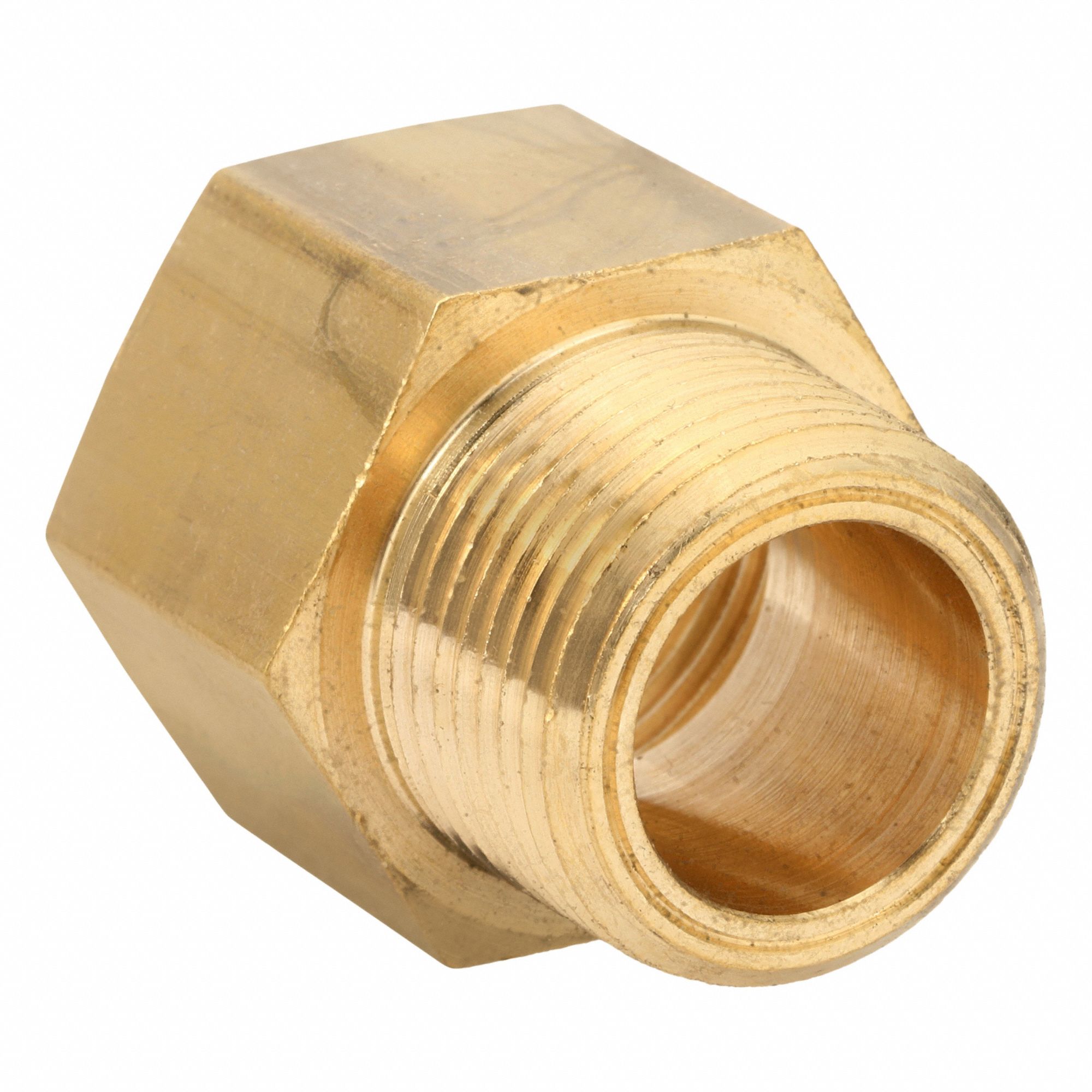 Reducing Adapter: Brass, 3/4 in x 3/4 in Fitting Pipe Size, Female BSPP x Male NPTF