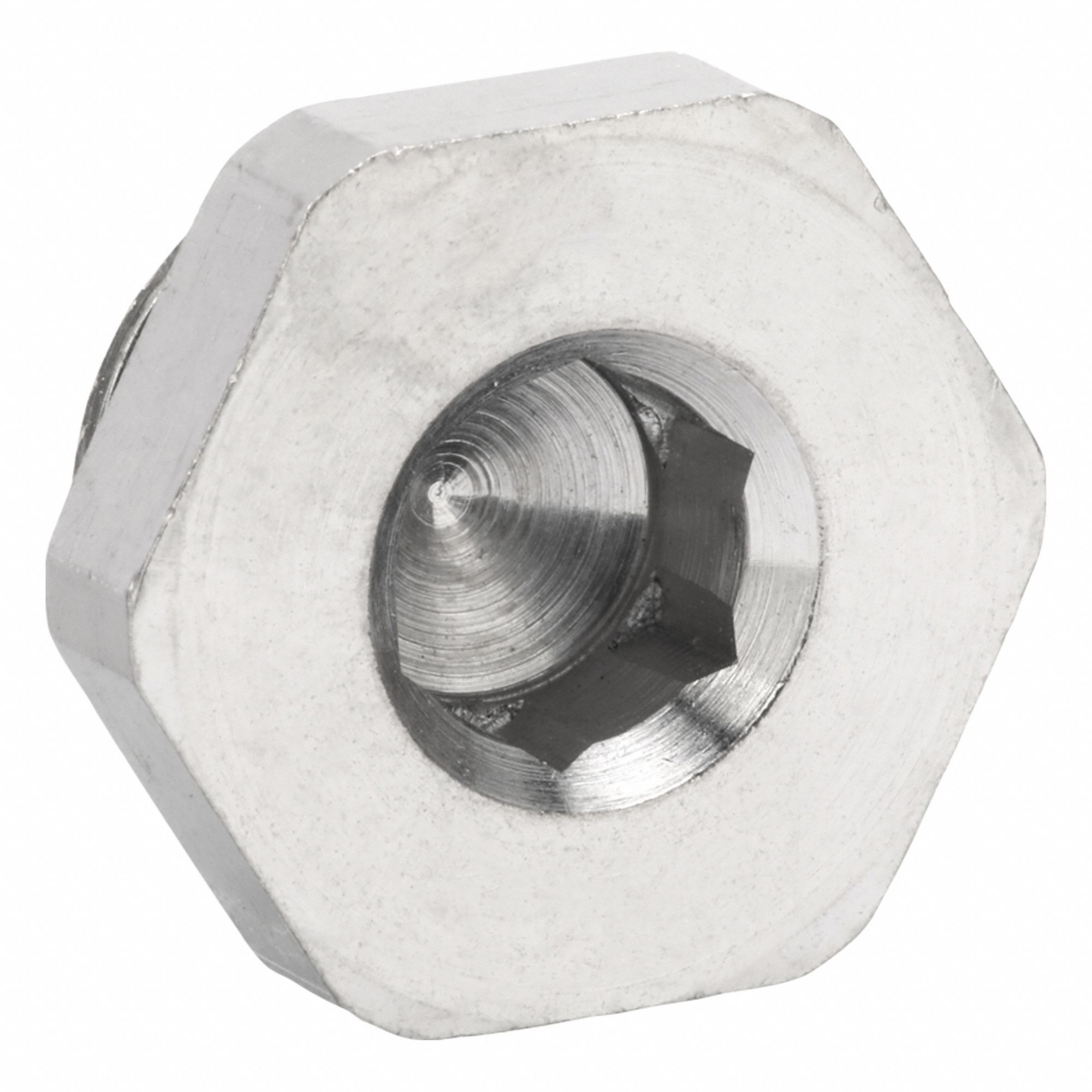 Hex Head Plug: Nickel-Plated Brass, 3/8 in Fitting Pipe Size, Male BSPP, 3/8 in Overall Lg