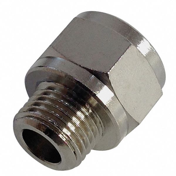 Female x Male Adapter: Nickel-Plated Brass, 1/2 in x 1/2 in Fitting Pipe Size, 1 1/16 in Overall Lg