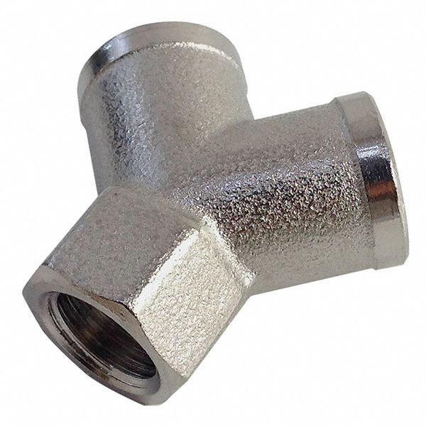 NickelPlated Brass, 1/2 in x 1/2 in x 1/2 in Fitting Pipe Size, Female
