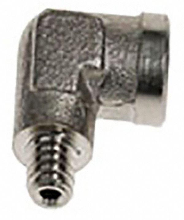 90° Street Elbow: Nickel-Plated Brass, 5 mm x 5 mm Fitting Pipe Size, Female Metric x Male Metric